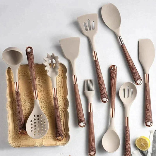 CulinaCraft – 10-Piece Silicone Kitchen Utensil Set – Durable, Heat-Resistant Stylish
